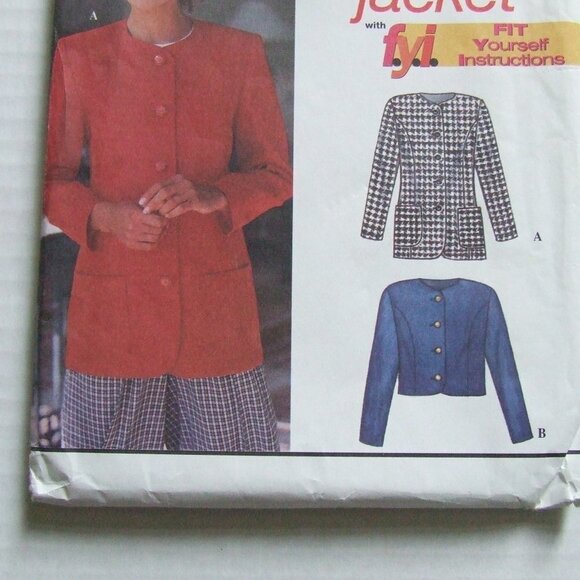 Simplicity sewing uncut pattern jacket blazer vintage plus size 3 Hour Jacket - Picture 3 of 9